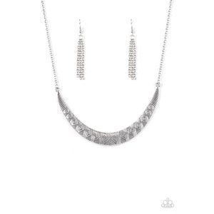 Paparazzi silver necklace/earring set